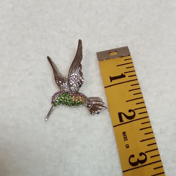 Charming 2" Rhinestone Hummingbird. Pin - Picture 5 of 7